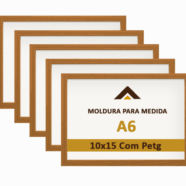 Moldura A6 10x15 Oncinha Decoração Premium Com Petg 5 peças