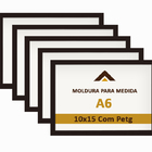 Moldura A6 10x15 Preto Decoração Premium Com Petg 5 unidades