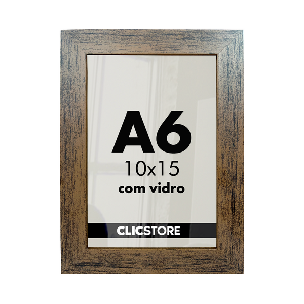 Moldura A6 10x15cm Com Vidro E Fundo Para Quadros Diplomas Ce