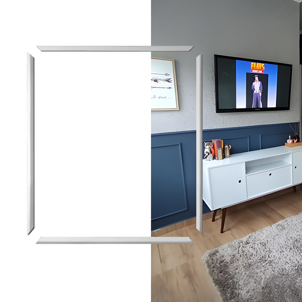 Moldura Boiserie Eva Autocolante 60x70cm 2,3cm Branco