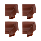 Moldura Cantoneira Interna em PVC Mogno 4 Peças 0,04x0,04 Permatti