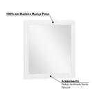 Moldura Com Espelho 80x80 Madeira Maciça- Branco