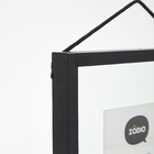 Moldura com vidro duplo preta 20x25cm em madeira pinus com ac