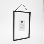 Moldura com vidro duplo preta 25x35cm em madeira pinus com ac