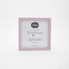 Moldura com vidro lilás 21x21cm em madeira pinus com acabamen