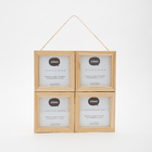 Moldura multifotos em madeira pinus para foto 10x10 cm até 4