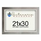 Moldura Porta Diploma Certificado A4 21x30 Prateado