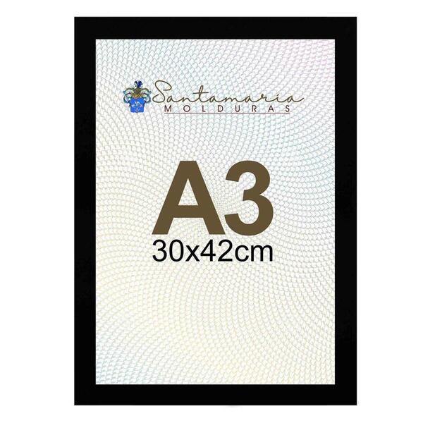 Moldura Porta Retrato A3 30x42 Preto