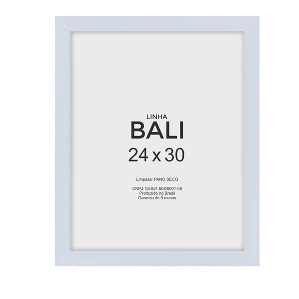 Moldura Pronta Bali Branco Madeira Pinus para Fotos de 24x30cm