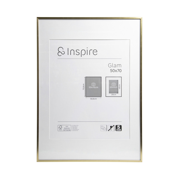 Moldura Pronta Glam Brass Dourado 50x70cm Inspire