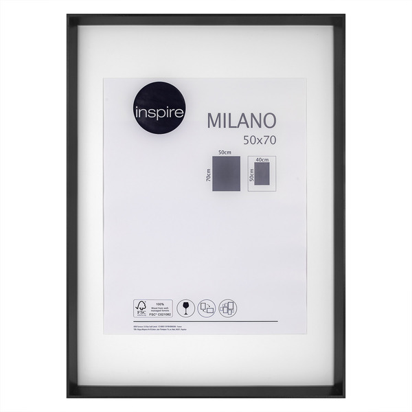 Moldura Pronta Milano MDF Preta 50x70cm Inspire