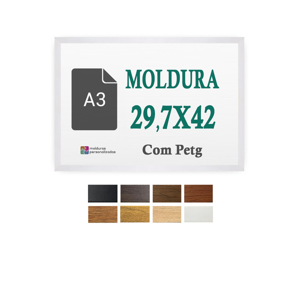 Moldura Quadro A3 42x29,7 Cm Certificado Decoração Com Petg