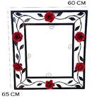 Moldura Sem Espelho Ferro Flores Vermelhas Decoração Quarto B