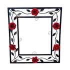 Moldura Sem Espelho Ferro Flores Vermelhas Decoração Quarto B