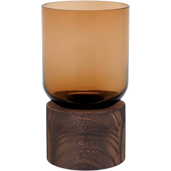 Mondello Vaso Decorativo Enfeite 18x10x10cm Vidro Âmbar Base