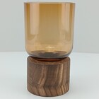 Mondello Vaso Decorativo Enfeite 18x10x10cm Vidro Âmbar Base