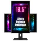 Monitor 19.5" Led Ergonômico Ajuste De Altura, Rotação, Incli