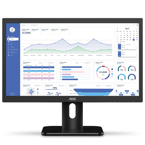 Monitor Aoc Led 20e1h 19,5 Polegadas Hdmi E Vga Suporte Vesa