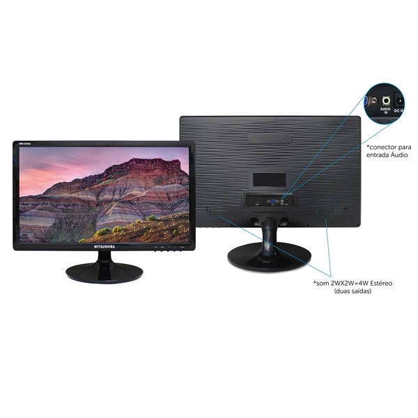Monitor Led 21,5" Multimidia Full Hd Widescreen Hdmi Vga Mits