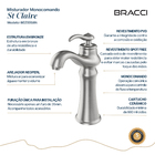 Monocando St Claire Aço Escovado