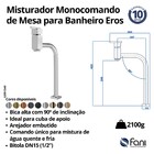 Monocomando Banheiro Bica Alta Eros 6209 Ouro Velho Fani