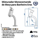 Monocomando Banheiro Bica Baixa Eros 6195 Rose Gold Fani