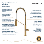 Monocomando Celine Dourado Escovado