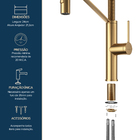 Monocomando Celine Dourado Escovado