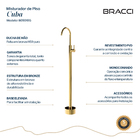 Monocomando De Piso Para Cuba Dourado