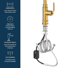 Monocomando Industrial Dourado Escovado