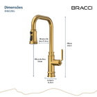 Monocomando Industrial Dourado Escovado