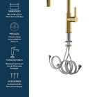 Monocomando La Belle Spring Dourado Escovado