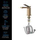 Monocomando New Vercci Rose Escovado