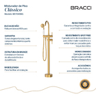 Monocomando Para Banheiras Dourado Escovado