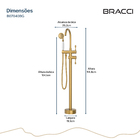 Monocomando Para Banheiras Dourado Escovado