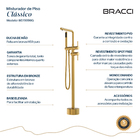 Monocomando Para Banheiras Dourado Escovado