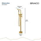 Monocomando Para Banheiras Dourado Escovado