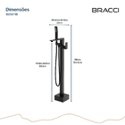 Monocomando Para Banheiras Vercci Preto Fosco