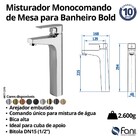 Monocomando Para Banheiro Bica Alta Bold Gold Fani