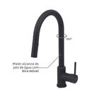 Monocomando Para Cozinha De Mesa Bica Extraível U" Com 2 Funções Prática