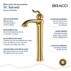 Monocomando St Antonie Dourado Escovado