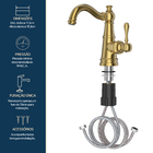 Monocomando St Claire Dourado Escovado