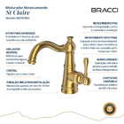 Monocomando St Claire Dourado Escovado