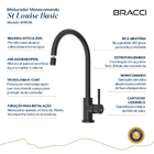 Monocomando St Louise Basic Preto