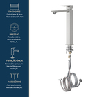 Monocomando Vercci Slim Alto Aço Escovado