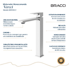 Monocomando Vercci Slim Alto Cromado