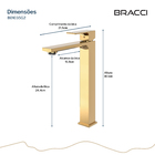 Monocomando Vercci Slim Alto Dourado