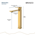 Monocomando Vercci Slim Alto Dourado Escovado
