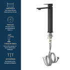 Monocomando Vercci Slim Alto Preto