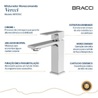 Monocomando Vercci Slim Baixo Cromado